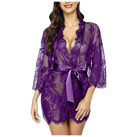 Women s Nightgowns Babydoll Dress For Women Purple Lingerie For Women Lace Dress Women s Lingerie  Sleep & Lounge