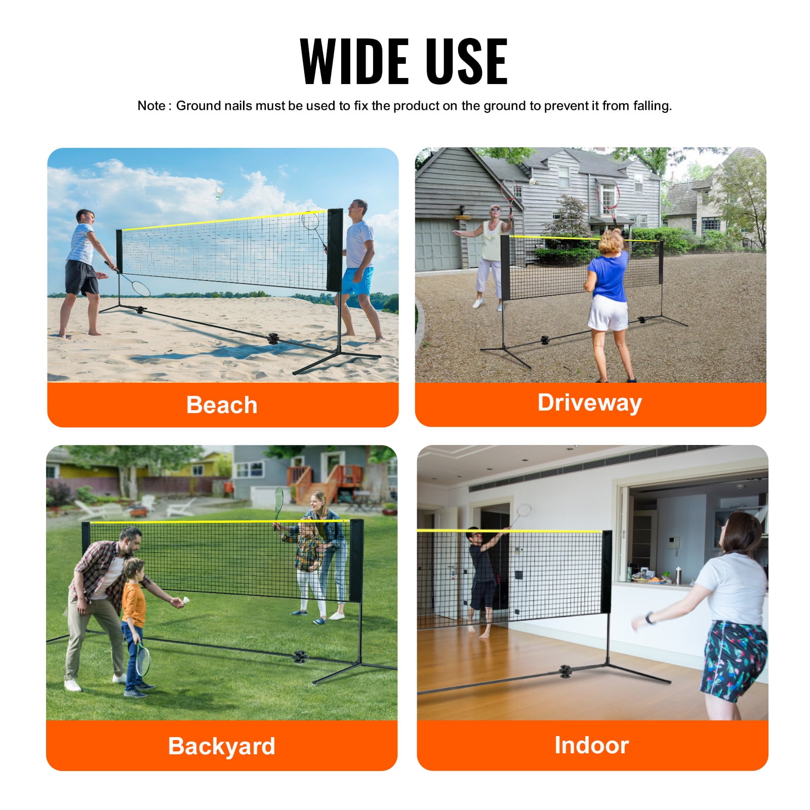 KFFKFF Badminton Mesh, Badminton Net with Adjustable Height, 10ft Broad Collapsible Badminton Mesh, Conveniently Portable Badminton Net Kit with Poles, Stand, and Transport Bag, Indoor/Outdoor Usage