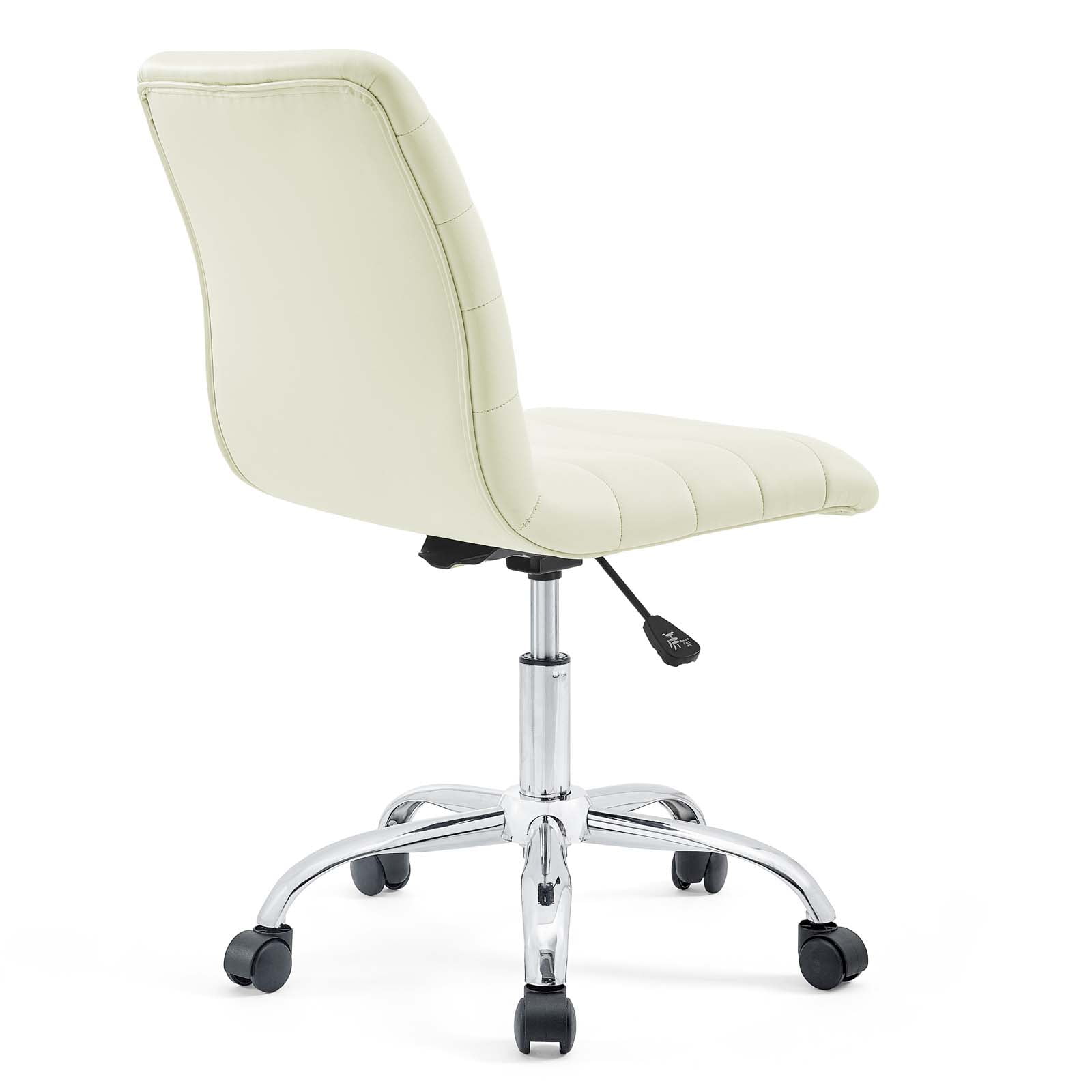 Modway Ripple Modern Vinyl Armless Mid Back Office Chair in White