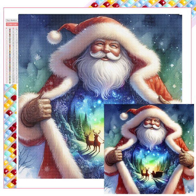 5D DIY Con Cuentas Cuadradas Completas Kit Papá Noel Del Art45x45cm