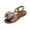 thumbnail image 2 of YgkuHd Women's Casual Flat Sandals Thong Style Oversized Soft Bow Toe Strap Espadrille-Inspired Sole Comfort Khaki,5.5, 2 of 8