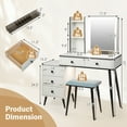 thumbnail image 4 of Costway Vanity Set with Dimmable Lighted Mirror  3 Lighting Modes White, 4 of 10