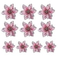 thumbnail image 2 of kiskick Bright Color Artificial Christmas Flower Set - 10 Pcs/Set, Increase Atmosphere Decorative Realistic Looking Shiny Surface Christmas Decoration, Reusable Glitter Simulation Flower for Christmas, 2 of 8