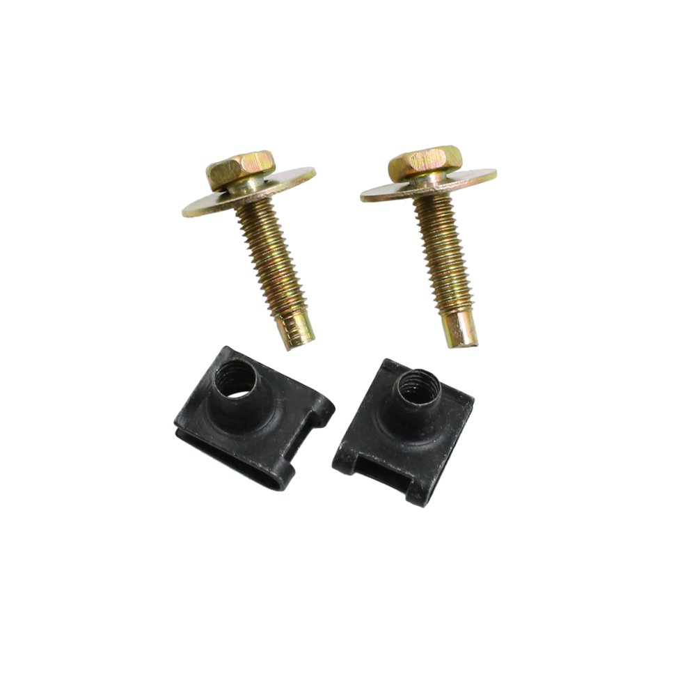 2pcs Metal Utype Clips with Screws Car Fender Door Trim Panel Nut
