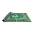 thumbnail image 2 of Ahgly Company Indoor Round Abstract Turquoise Blue Modern Area Rugs, 4' Round, 2 of 4