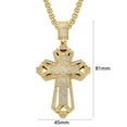 thumbnail image 2 of Newest Iced Out 14K Yellow Gold Big Cross Pendant Necklace for Men Gold Color Christian Cruzar Necklace Religious Jewelry, 2 of 7