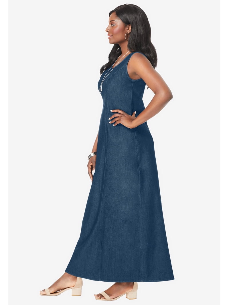 denim maxi dress petite GAP Petite SMOCKED DRESS - Maxi dress - blue denim