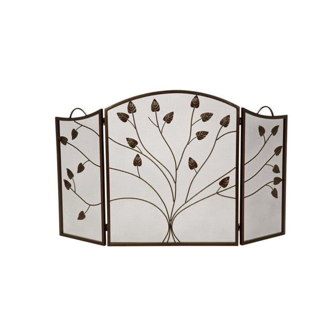 Dagan S509 Leaf Design 3 Fold Arched Screen, Bronze