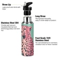 thumbnail image 3 of Yayeee 20oz Insulated Water Bottle Double Wall Stainless Steel with Flip Straw Lid, Big Pink Cheetah, 3 of 7