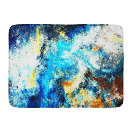 GODPOK Blue Waves Artistic Splashes of Bright Paints Abstract Color Modern for Interior Fractal for Creative Rug Doormat Bath Mat 23.6x15.7