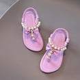 thumbnail image 5 of UngA Closed Toe Sandals for Girls Girls Sandals Kids Strap Flat Sandals Open Toe Summer Flower Casual Sandals Princess Shoes(Purple,Size 7), 5 of 5