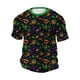 thumbnail image 3 of Ceisia Men's Loose Fit Mardi Gras Stripe T-shirt Short Sleeve Round Neck Casual Daily Summer Tee Tops Purple XXXXL Gifts, 3 of 5