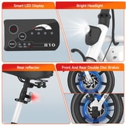 Gocio 14 Foldable Electric Bike, 375Wh 48V Electric Bicycles for Adults Women Teens, Peak 500W City Commuter Cruiser Ebikes, LED Display, E bike One-Piece Tire with 5 Riding Modes UL2849 Certified