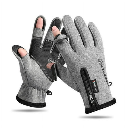 LEHOZIHEQ Thermal Gloves Windproof Waterproof Gloves 2 Cut Fingers Flexible Great for Photography Fly Fishing Ice Fishing Running Touchscreen Texting Hiking
