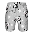 thumbnail image 4 of Kll Pandasbetween Clouds And Stars Men'S Casual Summer Beach Shorts Hawaiian Shorts With Pockets-Medium, 4 of 9