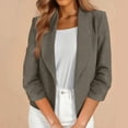 thumbnail image 2 of Blazers for Women Casual 3/4 Long Lapel Sleeve Outwear Top Open Front Cardigan Suit Jacket Business Work Office Work Blazer Fall Outfits with Pockets, 2 of 7