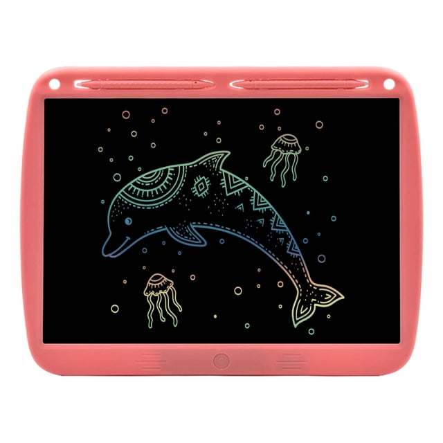 Graflsoa Tablette de Dessin pour Enfants 15 Pouces Rechargeable à Écran LCD avec Double Stylet, Chargement USB, Rose