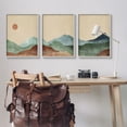 thumbnail image 2 of Stupell Abstract Mountains Landscape Moon Landscape Painting Gray Framed Art Print Wall Art, Set of 3, 2 of 8