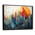 thumbnail image 3 of Designart "Abstract Mountain Landscape Orange and Green" Oversized Landscapes Framed Wall Art - Modern Orange Abstract Landscapes Entryway Framed Wall Art Print, 3 of 7