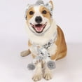 thumbnail image 3 of 1 Set Winter Pet Hat and Scarf | Cute Snowflake Bone Pattern - Skin-Friendly Knitted Beanie and Muffler for Dogs and Cats, 3 of 8