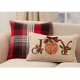 thumbnail image 3 of Fennco Styles Classic Plaid Cotton Decorative Throw Pillow 20" W x 20" L - Red Festive Cushion for Home, Couch, Living Room, Holidays, Christmas Décor and Special Occasion, 3 of 5