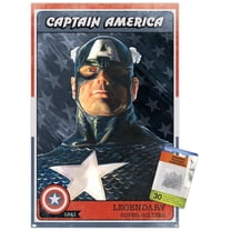 Marvel Comics - Captain America Card Wall Poster with Pushpins, 14.725" x 22.375"