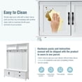 thumbnail image 4 of EUROCO 80.3" Large Entryway Hall Tree with Storage Bench and Coat Rack, 5 Hooks, 2 Large Drawers for Hallway Living Room Bedroom Home, White, 4 of 8