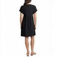 thumbnail image 3 of Briggs Womens V-neck Linen Blend Dress,Black,Large, 3 of 5