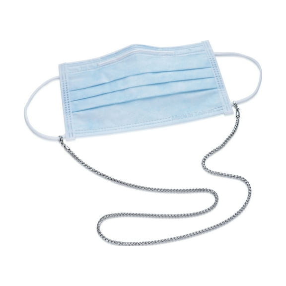 Metro Jewelry Thin & Durable Box Chain Mask Holder Necklace in Stainless Steel - 26 Inches Long - 3 mm Wide with Lobster Claw Clasp