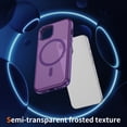 thumbnail image 4 of Magnetic Case Designed for iPhone 15, Carbon Fiber Texture Compatible with Mag-Safe Charging Cover, Slim Lightweight Shockproof Case Skin-Feel Protective for iPhone 15, Purple, 4 of 9