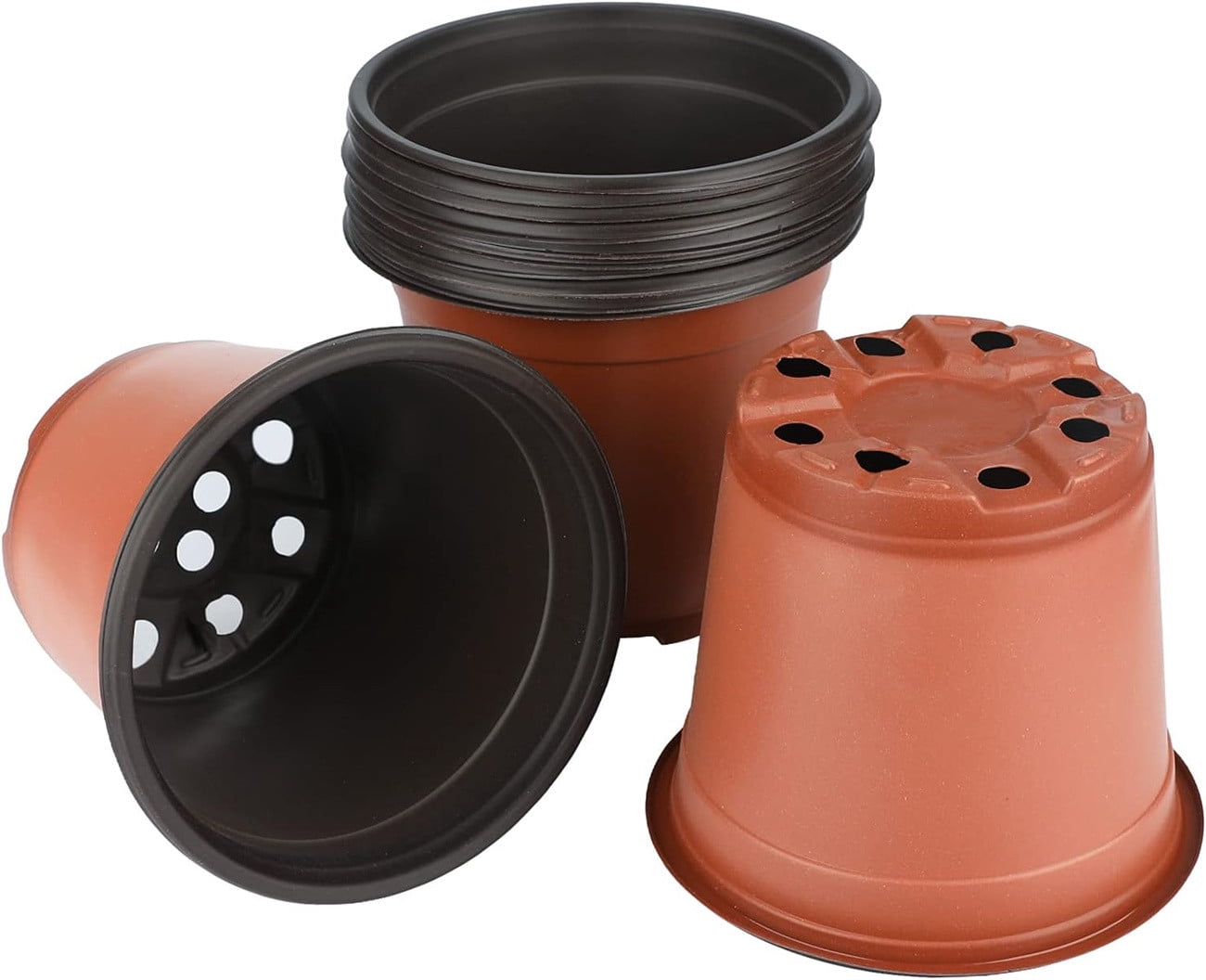 Plastic Seed Starting Planters,Bexikou 6in Plant Nursery Pots, Seed Germinating Plant Pots,Planter Seedling Pots,Flower Plant Container for Garden Seedling Cutting Transplanting (50 Pieces)