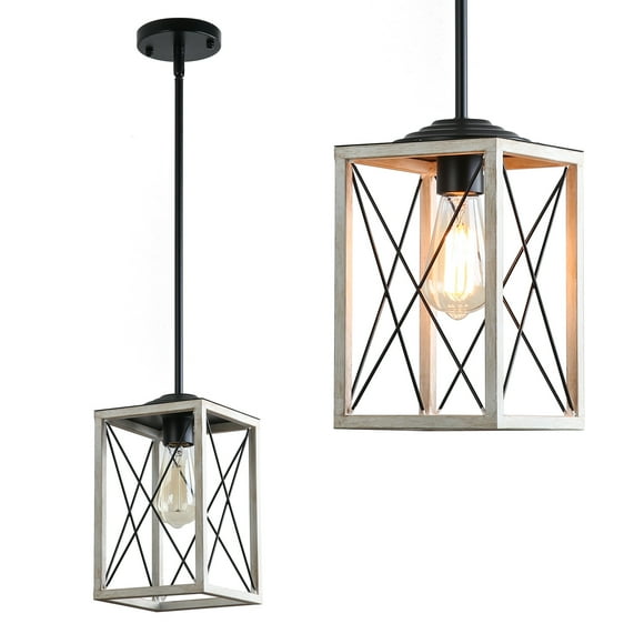 YANSUN 1 Light, Industrial Style Ceiling Island Pendant Lighting, Bulb Not Included.White