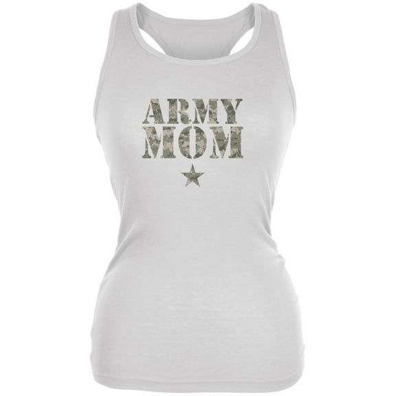 Army Mom White Juniors Soft Tank Top - Large