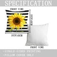 thumbnail image 6 of Sunflower Pillow Covers 18x18, Stripe Sunflower Decor Summer Pillow Covers for Couch Sofa Indoor Outdoor Yellow Sunflower Bee Pillows Summer Decorations, 6 of 6