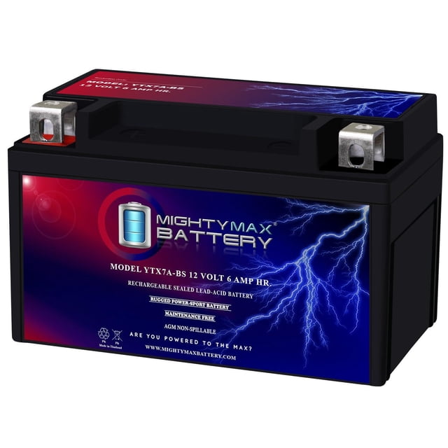 Batería SLA Power Sport Mighty Max Battery YTX7A-BS 12V 6AH 105 CCA