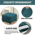 thumbnail image 4 of LNGOOR Square Ottoman Covers Ottoman Slipcovers Folding Storage Stool Furniture Protector Form Fit with Elastic Bottom  Stretch High Spandex Small Checks Jacquard Fabric Brown XL 35”- 44”, 4 of 6