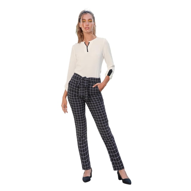 Pantalón estampado André Badi multicolor 26 tiro alto con bolsillos laterales