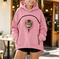 thumbnail image 2 of TZZQ Pet Pouch Hoodie Sweatshirt for Women Long Sleeve Cat Pullover Sweatshirt with Pull Pocket Soft Comfy Drop Shoulder Puppy Sherpa Cat Carrier Tunic Hoodie Shirt with Zip Pocket Pink S, 2 of 5