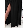 thumbnail image 3 of Women's Slit Surplice Long Sleeve Maxi Dress with Sheer Overlay and Stretch Body 95% polyester 5% spandex flowy, 3 of 6