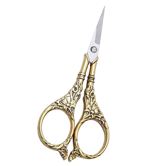 yuksok Stainless Steel European Scissors Sewing Scissors Embroidery Scissors Tailor Golden