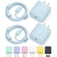 thumbnail image 1 of Cargador Novobit para iPhone 17, 20 W, USB-C, carga rápida, paquete de 2, 1,8 m, 1 of 7
