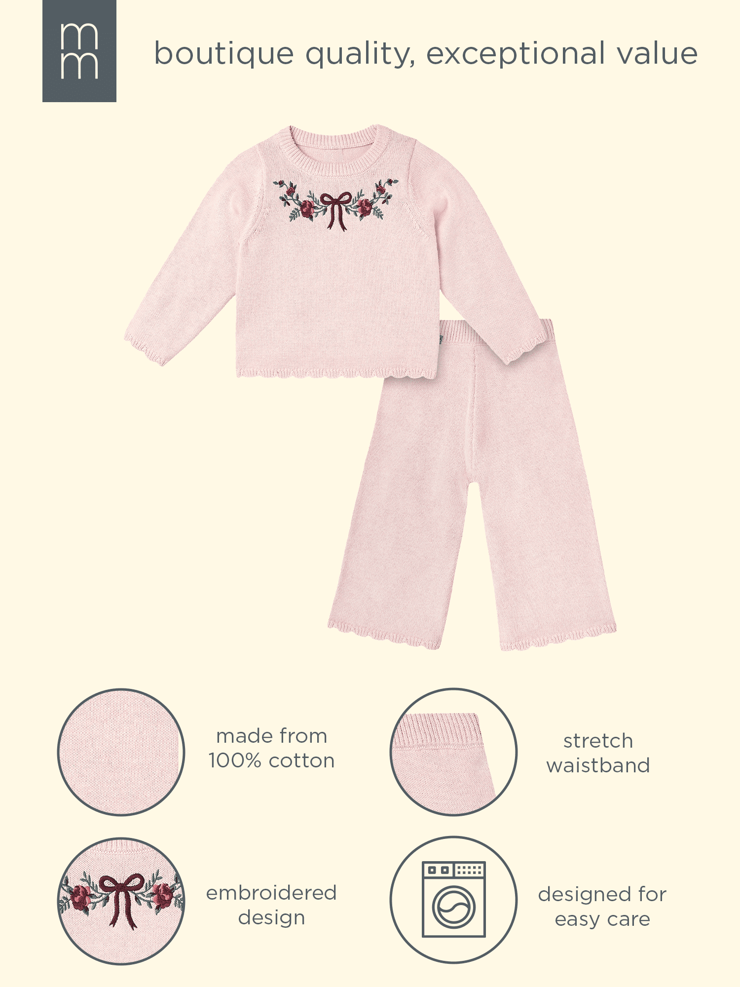 Modern Moments by Gerber Toddler Girl Novelty Embroidered Outfit Set, Sizes 12 Months - 5T