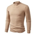 thumbnail image 6 of TOWED22 Men's Mock Turtleneck Sweater Long Sleeve Half Neck Pullover Thermal Casual Ribbed High Neck Pullover Sweater(Khaki,L), 6 of 8