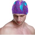 thumbnail image 2 of FYBTO Swimming Cap Ethnic Elephant Paisley Boho Mandala Unisex Adult FYBTO Polyester, 2 of 4