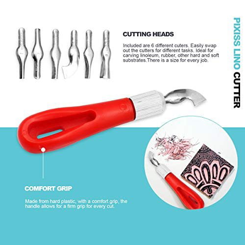 5 In 1 Linoleum Cutter Set Lino Cutting Rubber Stamp Carving Tools with 5  Blades for Print Making DIY Sculpture Tool Handicraft - AliExpress