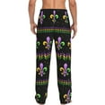thumbnail image 3 of Goofa Mardi Gras Fleur de Lis Printed Soft Pajama Pants for Men, Wide Leg Comfy Casual Lounge Yoga Pants-Large, 3 of 9