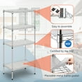 thumbnail image 3 of NiamVelo 4-Tier Storage Shelves Adjustable Wire Shelves Metal Shelf with 4 PP Sheets for Kitchen Bathroom  Garage, Chrome, 3 of 7