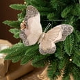 thumbnail image 5 of YIKA 1Pcs Christmas Tree Decoration Sparkling Butterflies Accessories With Clips Christmas Flowers/Wedding/Festival Scene Decoration Props Christmas Decoration Rose Gold, 5 of 6