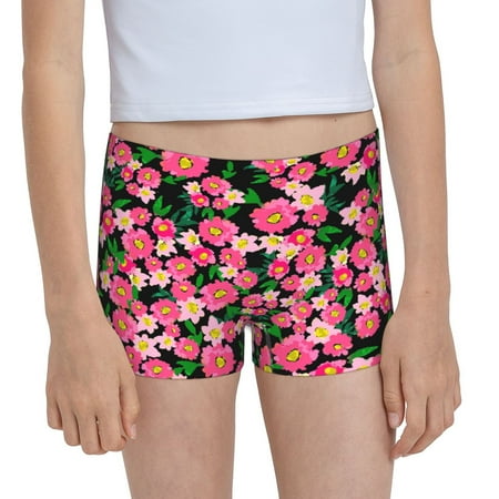 Pofeuu Blooming Meadow Print Soft Cotton Girls Boyshort panties Toddler Underwear-Large