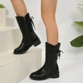 thumbnail image 5 of POROPL Womens Boots Mid Calf Chunky Zip Up Shoes,Womens Boots Size 4.5, 5 of 8